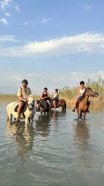 On horseback in the countryside